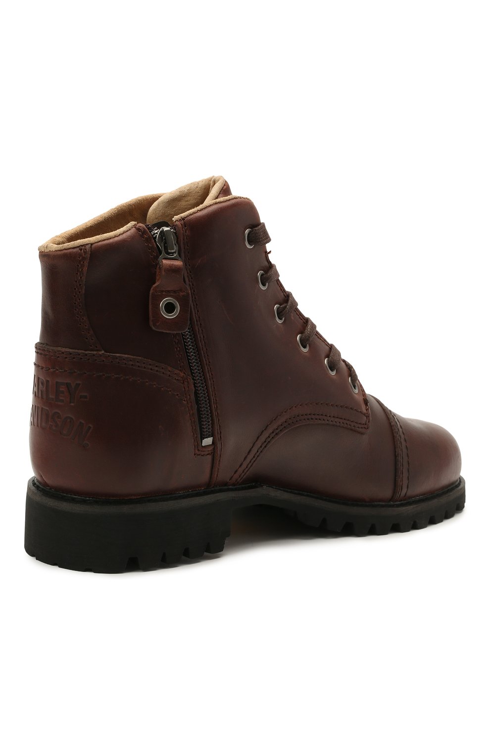 Мужские кожаные ботинки HARLEY-DAVIDSON коричневого цвета, арт. D93714 | Фото 4 (Материал внешний: Кожа; Мужское Кросс-КТ: Ботинки-обувь; Материал внутренний: Натуральная кожа; Материал утеплителя: Без утеплителя; Подошва: Плоская)