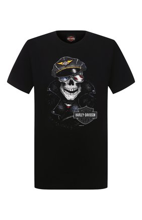 Мужская хлопковая футболка HARLEY-DAVIDSON черного цвета по цене 4880 руб., арт. R003779 | Фото 1 Мужская хлопковая футболка HARLEY-DAVIDSON черного цвета, арт. R003779 | Фото 1