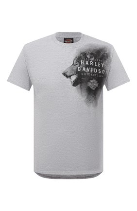 Мужская хлопковая футболка HARLEY-DAVIDSON серого цвета по цене 4350 руб., арт. R003784 | Фото 1 Мужская хлопковая футболка HARLEY-DAVIDSON серого цвета, арт. R003784 | Фото 1