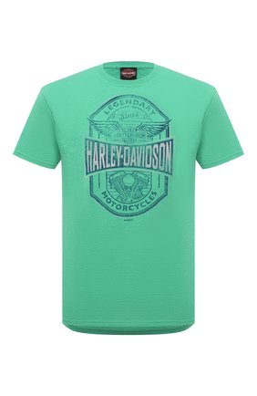 Мужская хлопковая футболка HARLEY-DAVIDSON зеленого цвета по цене 4350 руб., арт. R003785 | Фото 1 Мужская хлопковая футболка HARLEY-DAVIDSON зеленого цвета, арт. R003785 | Фото 1