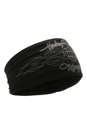 Женская повязка на голову HARLEY-DAVIDSON черного цвета, арт. HP21530 | Фото 1 (Материал: Синтетический материал, Текстиль)