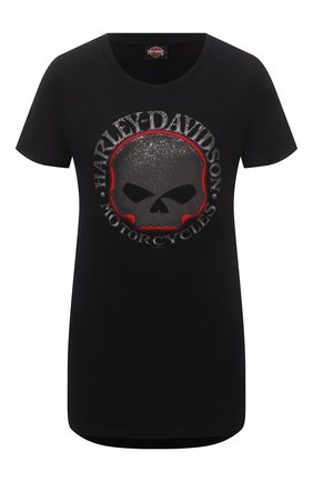 Женская хлопковая футболка HARLEY-DAVIDSON черного цвета по цене 5180 руб., арт. R003821 | Фото 1 Женская хлопковая футболка HARLEY-DAVIDSON черного цвета, арт. R003821 | Фото 1