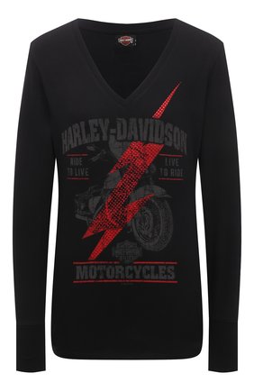 Женская хлопковый лонгслив HARLEY-DAVIDSON черного цвета по цене 6380 руб., арт. R003832 | Фото 1 Женская хлопковый лонгслив HARLEY-DAVIDSON черного цвета, арт. R003832 | Фото 1