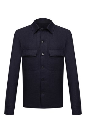 Мужская льняная рубашка ERMENEGILDO ZEGNA темно-синего цвета по цене 51250 руб., арт. UWX34/S0T2 | Фото 1 Мужская льняная рубашка ERMENEGILDO ZEGNA темно-синего цвета, арт. UWX34/S0T2 | Фото 1