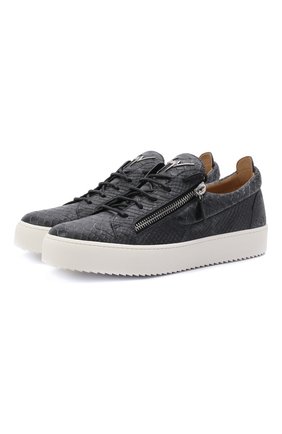Мужские кожаные кеды frankie GIUSEPPE ZANOTTI DESIGN темно-серого цвета по цене 59950 руб., арт. RU00010/064 | Фото 1 Мужские кожаные кеды frankie GIUSEPPE ZANOTTI DESIGN темно-серого цвета, арт. RU00010/064 | Фото 1