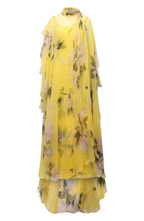 Женское шелковое платье VALENTINO желтого цвета по цене 744000 руб., арт. VB0VDBY06DM | Фото 1 Женское шелковое платье VALENTINO желтого цвета, арт. VB0VDBY06DM | Фото 1