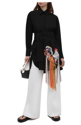 Женская хлопковая рубашка MSGM черного цвета по цене 42400 руб., арт. 3042MDA128X 217307 | Фото 2 Женская хлопковая рубашка MSGM черного цвета, арт. 3042MDA128X 217307 | Фото 2