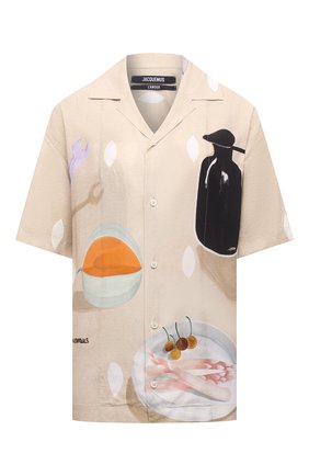 Женская рубашка из вискозы JACQUEMUS бежевого цвета по цене 28300 руб., арт. 215SH21/111853 | Фото 1 Женская рубашка из вискозы JACQUEMUS бежевого цвета, арт. 215SH21/111853 | Фото 1