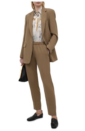 Женские брюки из шерсти и вискозы DRIES VAN NOTEN бежевого цвета по цене 47500 руб., арт. 211-10909-2301 | Фото 2 Женские брюки из шерсти и вискозы DRIES VAN NOTEN бежевого цвета, арт. 211-10909-2301 | Фото 2