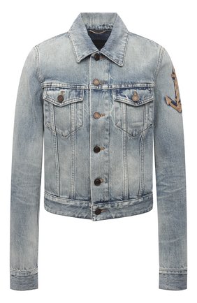 Женская джинсовая куртка SAINT LAURENT голубого цвета по цене 126000 руб., арт. 653464/Y864L | Фото 1 Женская джинсовая куртка SAINT LAURENT голубого цвета, арт. 653464/Y864L | Фото 1 (Рукава: Длинные; Кросс-КТ: Куртка, Деним; Длина (верхняя одежда): Короткие; Стили: Гламурный; Материал внешний: Хлопок)