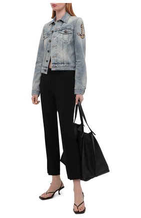 Женская джинсовая куртка SAINT LAURENT голубого цвета по цене 126000 руб., арт. 653464/Y864L | Фото 2 Женская джинсовая куртка SAINT LAURENT голубого цвета, арт. 653464/Y864L | Фото 2 (Рукава: Длинные; Кросс-КТ: Куртка, Деним; Длина (верхняя одежда): Короткие; Стили: Гламурный; Материал внешний: Хлопок)