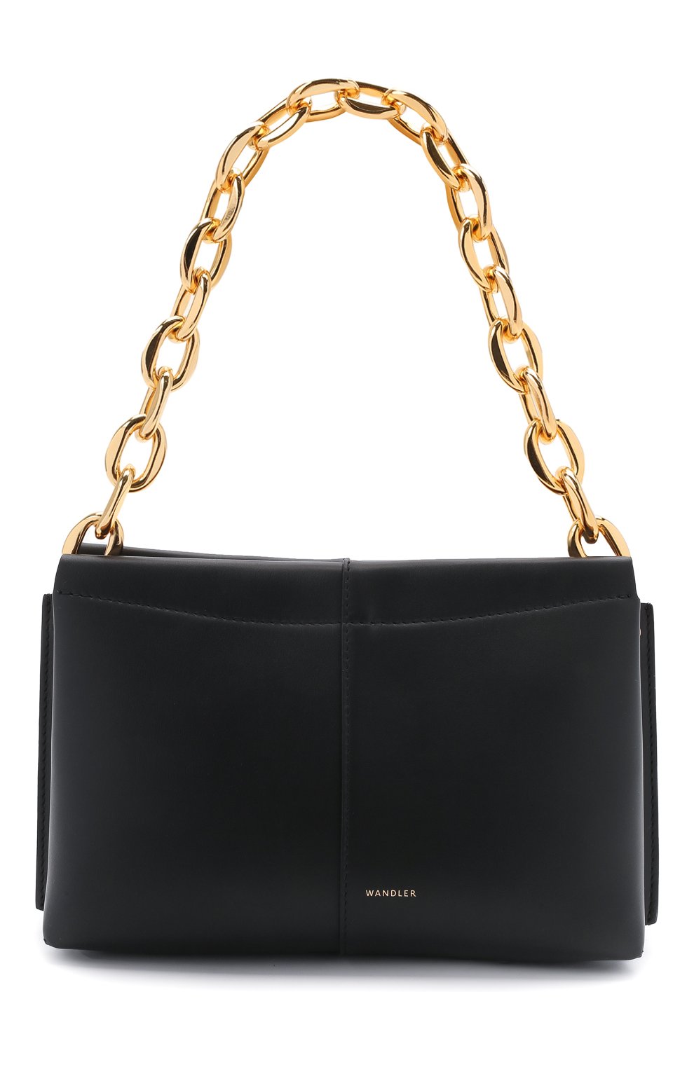 Женская сумка carly chain mini WANDLER черного цвета, арт. CARLY MINI HEAVY CHAIN | Фото 1 (Сумки-технические: Сумки top-handle; Материал: Натуральная кожа; Размер: mini)