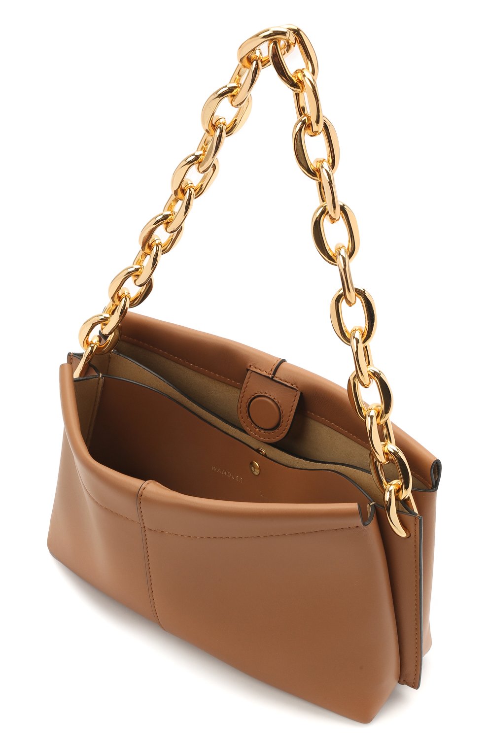 Женская сумка carly chain mini WANDLER коричневого цвета, арт. CARLY MINI HEAVY CHAIN | Фото 4 (Сумки-технические: Сумки top-handle; Материал: Натуральная кожа; Размер: mini)
