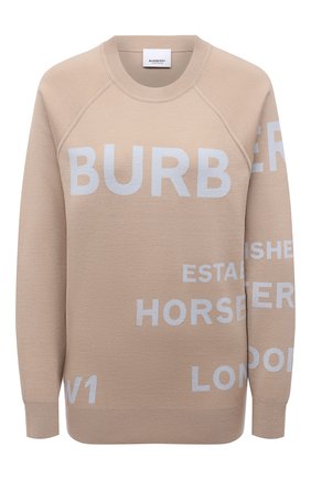 Женский шерстяной пуловер BURBERRY бежевого цвета по цене 52950 руб., арт. 8040224 | Фото 1 Женский шерстяной пуловер BURBERRY бежевого цвета, арт. 8040224 | Фото 1
