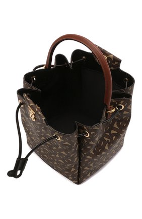 Женская сумка peony BURBERRY темно-коричневого цвета по цене 90300 руб., арт. 8031654 | Фото 5 Женская сумка peony BURBERRY темно-коричневого цвета, арт. 8031654 | Фото 5 (Сумки-технические: Сумки через плечо, Сумки top-handle; Размер: mini; Ремень/цепочка: На ремешке; Материал: Текстиль, Экокожа)