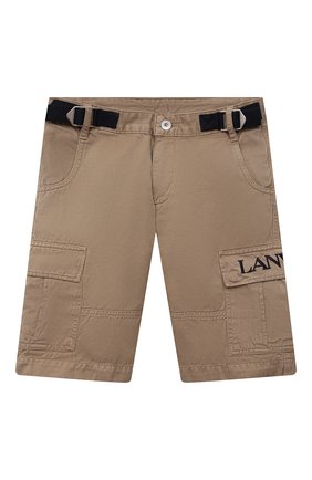 Детские шорты из хлопка и льна LANVIN бежевого цвета по цене 23100 руб., арт. N24013 | Фото 1 Детские шорты из хлопка и льна LANVIN бежевого цвета, арт. N24013 | Фото 1