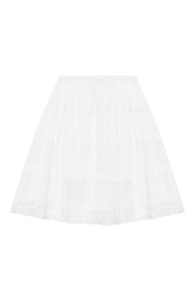 Детская хлопковая юбка ERMANNO SCERVINO белого цвета по цене 25950 руб., арт. ESFG0010 CA17 WSUNI1/M-XL | Фото 1 Детская хлопковая юбка ERMANNO SCERVINO белого цвета, арт. ESFG0010 CA17 WSUNI1/M-XL | Фото 1