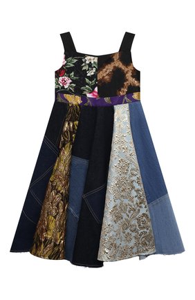 Детское платье DOLCE & GABBANA разноцветного цвета по цене 89950 руб., арт. L52DS7/G7YQM/8-14 | Фото 1 Детское платье DOLCE & GABBANA разноцветного цвета, арт. L52DS7/G7YQM/8-14 | Фото 1 (Материал внешний: Синтетический материал, Хлопок; Рукава: Короткие; Материал подклада: Вискоза; Девочки Кросс-КТ: Платье-одежда; Случай: Повседневный; Ростовка одежда: 10 - 11 лет | 140 - 146см, 12 лет | 152 см, 8 лет | 128 см)
