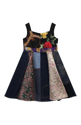 Детское платье DOLCE & GABBANA разноцветного цвета, арт. L52DS7/G7YQM/2-6 | Фото 2 (Материал подклада: Вискоза; Материал внешний: Синтетический материал, Хлопок; Рукава: Короткие; Случай: Повседневный; Девочки Кросс-КТ: Платье-одежда; Региональные ограничения белый список (Axapta Mercury): RU; Ростовка одежда: 2 года | 92 см, 3 года | 98 см, 4 года | 104 см, 5 лет | 110 см, 6 лет | 116 см)