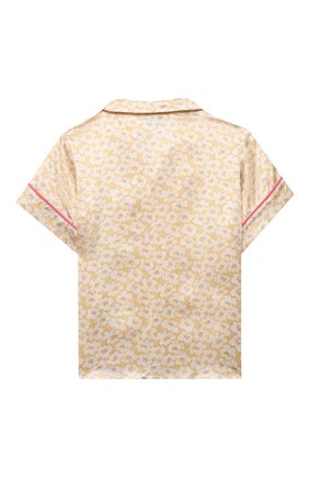 Детское шелковая блузка PAADE MODE желтого цвета, арт. 21214612/4Y-8Y | Фото 2 (Материал внешний: Шелк; Рукава: Короткие; Ростовка одежда: 6 лет | 116 см, 8 лет | 128 см)