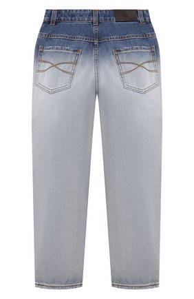 Детские джинсы BRUNELLO CUCINELLI голубого цвета по цене 36000 руб., арт. BH188P421B | Фото 2 Детские джинсы BRUNELLO CUCINELLI голубого цвета, арт. BH188P421B | Фото 2