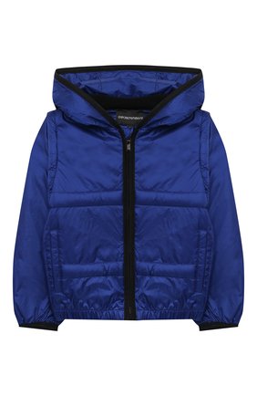 Детского куртка с капюшоном EMPORIO ARMANI синего цвета по цене 17550 руб., арт. 3KHBT7/1NLYZ | Фото 1 Детского куртка с капюшоном EMPORIO ARMANI синего цвета, арт. 3KHBT7/1NLYZ | Фото 1