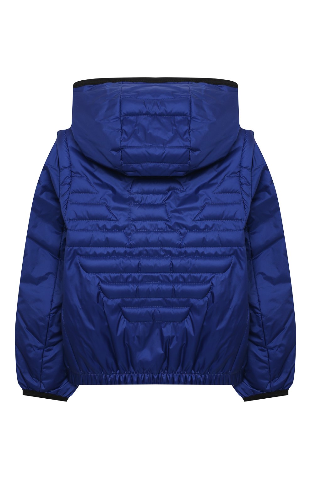 Детского куртка с капюшоном EMPORIO ARMANI синего цвета по цене 25400 руб., арт. 3KHBT7/1NLYZ | Фото 2 Детского куртка с капюшоном EMPORIO ARMANI синего цвета, арт. 3KHBT7/1NLYZ | Фото 2 (Рукава: Короткие; Материал внешний: Синтетический материал; Кросс-КТ НВ: Куртки; Региональные ограничения белый список (Axapta Mercury): RU; Материал подклада: Хлопок; Ростовка одежда: 9 мес | 74 см, 12 мес | 80 см, 24 мес | 92 см, 36 мес | 98 см)
