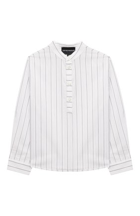 Детская хлопковая рубашка EMPORIO ARMANI белого цвета по цене 9915 руб., арт. 3K4CJ3/4N55Z | Фото 1 Детская хлопковая рубашка EMPORIO ARMANI белого цвета, арт. 3K4CJ3/4N55Z | Фото 1 (Материал внешний: Хлопок; Рукава: Длинные; Случай: Повседневный; Ростовка одежда: 10 - 11 лет | 140 - 146см, 13 - 15 лет | 158 см, 16 лет | 164 см, 4 года | 104 см, 5 лет | 110 см, 6 лет | 116 см, 7 лет | 122 см, 8 лет | 128 см, 9 лет | 134 см)
