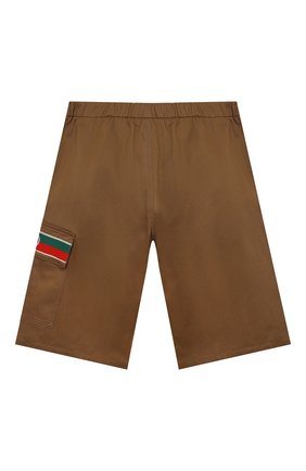 Детские хлопковые шорты GUCCI коричневого цвета по цене 31000 руб., арт. 638067/XWAML | Фото 2 Детские хлопковые шорты GUCCI коричневого цвета, арт. 638067/XWAML | Фото 2 (Материал внешний: Хлопок; Мальчики Кросс-КТ: Шорты-одежда; Ростовка одежда: 10 - 11 лет | 140 - 146см, 12 лет | 152 см, 5 лет | 110 см, 6 лет | 116 см, 8 лет | 128 см)
