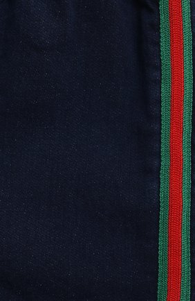 Детские хлопковые шорты GUCCI синего цвета по цене 23050 руб., арт. 547189/XJCR4 | Фото 3 Детские хлопковые шорты GUCCI синего цвета, арт. 547189/XJCR4 | Фото 3