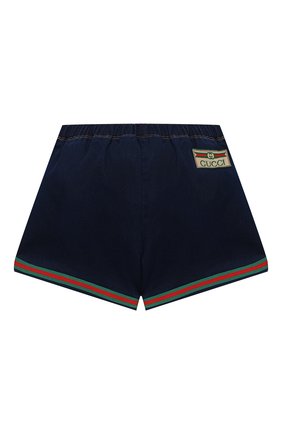 Детские хлопковые шорты GUCCI синего цвета по цене 23050 руб., арт. 547189/XJCR4 | Фото 2 Детские хлопковые шорты GUCCI синего цвета, арт. 547189/XJCR4 | Фото 2 (Материал внешний: Хлопок; Ростовка одежда: 12 мес | 80 см, 18 мес | 86 см, 24 мес | 92 см, 36 мес | 98 см)