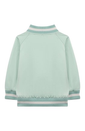 Детского бомбер STELLA MCCARTNEY бирюзового цвета по цене 11250 руб., арт. 602555/SQK76/9M | Фото 2 Детского бомбер STELLA MCCARTNEY бирюзового цвета, арт. 602555/SQK76/9M | Фото 2