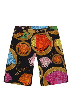 Детские хлопковые шорты VERSACE разноцветного цвета по цене 25200 руб., арт. 1000229/1A00420/8A-14A | Фото 1 Детские хлопковые шорты VERSACE разноцветного цвета, арт. 1000229/1A00420/8A-14A | Фото 1