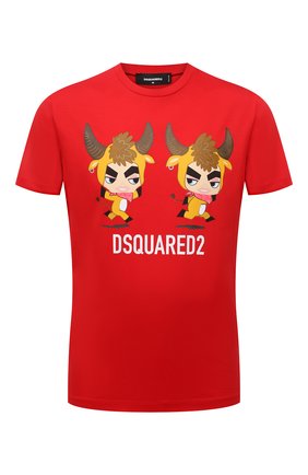 Мужская хлопковая футболка DSQUARED2 красного цвета по цене 24050 руб., арт. S74GD0851/S23009 | Фото 1 Мужская хлопковая футболка DSQUARED2 красного цвета, арт. S74GD0851/S23009 | Фото 1
