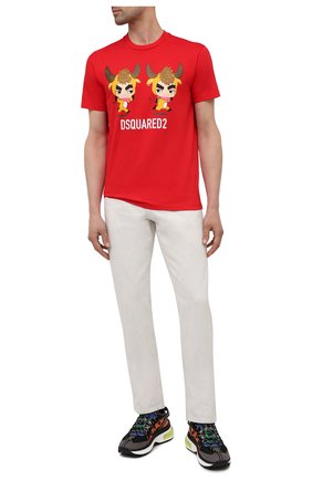 Мужская хлопковая футболка DSQUARED2 красного цвета по цене 24050 руб., арт. S74GD0851/S23009 | Фото 2 Мужская хлопковая футболка DSQUARED2 красного цвета, арт. S74GD0851/S23009 | Фото 2