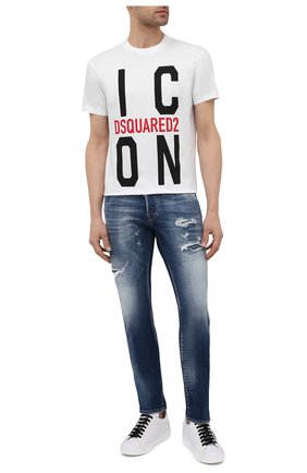 Мужская хлопковая футболка DSQUARED2 белого цвета по цене 19800 руб., арт. S79GC0021/S23009 | Фото 2 Мужская хлопковая футболка DSQUARED2 белого цвета, арт. S79GC0021/S23009 | Фото 2