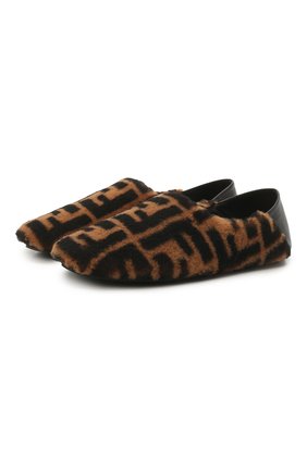 Женские меховые слиперы FENDI коричневого цвета по цене 85100 руб., арт. 8P8082 AD7M | Фото 1 Женские меховые слиперы FENDI коричневого цвета, арт. 8P8082 AD7M | Фото 1