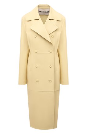 Женский кожаный плащ JIL SANDER желтого цвета по цене 587000 руб., арт. JSWS651076-WSL01010 | Фото 1 Женский кожаный плащ JIL SANDER желтого цвета, арт. JSWS651076-WSL01010 | Фото 1