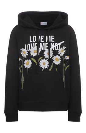 Женский хлопковое худи REDVALENTINO черного цвета по цене 30850 руб., арт. VR0MF07E/5VQ | Фото 1 Женский хлопковое худи REDVALENTINO черного цвета, арт. VR0MF07E/5VQ | Фото 1