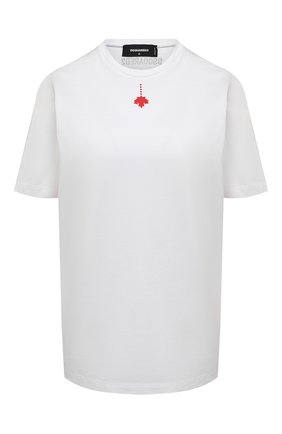 Женская хлопковая футболка DSQUARED2 белого цвета по цене 19800 руб., арт. S72GD0301/S23009 | Фото 1 Женская хлопковая футболка DSQUARED2 белого цвета, арт. S72GD0301/S23009 | Фото 1