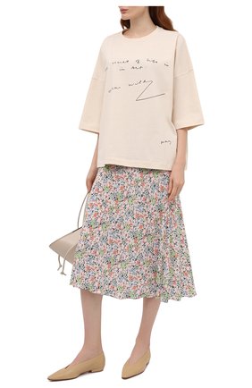 Женская хлопковая футболка JW ANDERSON светло-бежевого цвета по цене 11900 руб., арт. JS0002 PG0079 | Фото 2 Женская хлопковая футболка JW ANDERSON светло-бежевого цвета, арт. JS0002 PG0079 | Фото 2