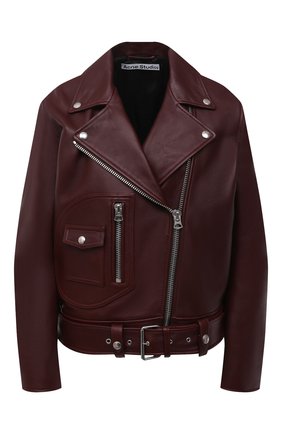 Женская кожаная куртка ACNE STUDIOS бордового цвета по цене 147000 руб., арт. A70066 | Фото 1 Женская кожаная куртка ACNE STUDIOS бордового цвета, арт. A70066 | Фото 1