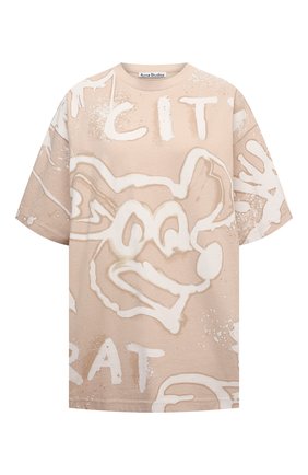 Женская хлопковая футболка ACNE STUDIOS бежевого цвета по цене 23250 руб., арт. AL0207 | Фото 1 Женская хлопковая футболка ACNE STUDIOS бежевого цвета, арт. AL0207 | Фото 1