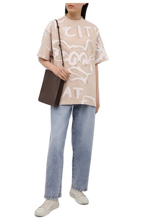 Женская хлопковая футболка ACNE STUDIOS бежевого цвета по цене 23250 руб., арт. AL0207 | Фото 2 Женская хлопковая футболка ACNE STUDIOS бежевого цвета, арт. AL0207 | Фото 2