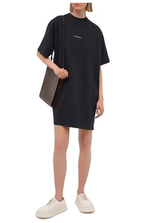 Женское хлопковое платье ACNE STUDIOS черного цвета по цене 25950 руб., арт. A20281 | Фото 2 Женское хлопковое платье ACNE STUDIOS черного цвета, арт. A20281 | Фото 2 (Случай: Повседневный; Длина Ж (юбки, платья, шорты): Мини; Материал внешний: Хлопок; Женское Кросс-КТ: Платье-одежда; Рукава: Короткие; Стили: Спорт-шик)