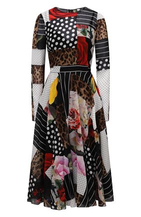 Женское шелковое платье DOLCE & GABBANA разноцветного цвета по цене 310500 руб., арт. F6L0KT/GDX84 | Фото 1 Женское шелковое платье DOLCE & GABBANA разноцветного цвета, арт. F6L0KT/GDX84 | Фото 1