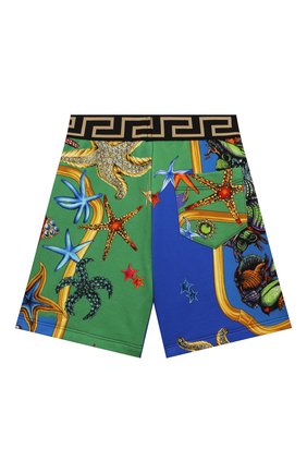 Детские хлопковые шорты VERSACE разноцветного цвета по цене 19950 руб., арт. 1000124/1A00414/4A-6A | Фото 2 Детские хлопковые шорты VERSACE разноцветного цвета, арт. 1000124/1A00414/4A-6A | Фото 2