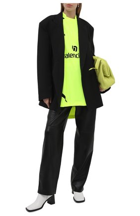 Женская футболка BALENCIAGA желтого цвета по цене 89950 руб., арт. 643063/TJV05 | Фото 2 Женская футболка BALENCIAGA желтого цвета, арт. 643063/TJV05 | Фото 2