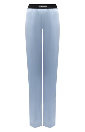 Женские шелковые брюки TOM FORD голубого цвета по цене 63350 руб., арт. PAW397-FAX832 | Фото 1 Женские шелковые брюки TOM FORD голубого цвета, арт. PAW397-FAX832 | Фото 1