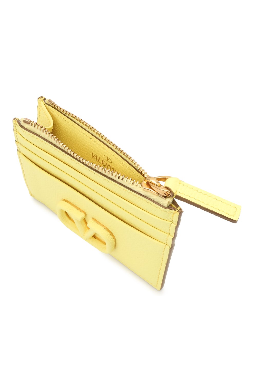 Женский кожаный футляр для кредитных карт VALENTINO желтого цвета, арт. VW0P0U20/RQR | Фото 3 (Материал: Натуральная кожа)